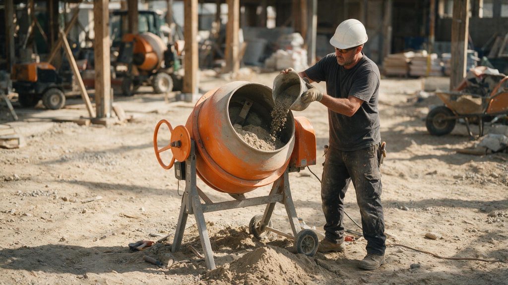 Limpieza y mantenimiento de una hormigonera eléctrica